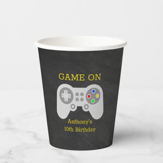 Moderne gamer elke leeftijd papieren bekers (Voorkant)
