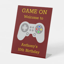 Moderne gamer Elke leeftijd Welkom Reclamebord Met Voetstuk