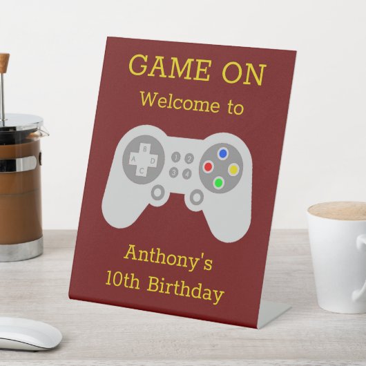 Moderne gamer Elke leeftijd Welkom Reclamebord Met Voetstuk (Insitu)