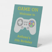 Moderne gamer Elke leeftijd Welkom Reclamebord Met Voetstuk (Voorkant)