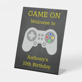 Moderne gamer Elke leeftijd Welkom Reclamebord Met Voetstuk