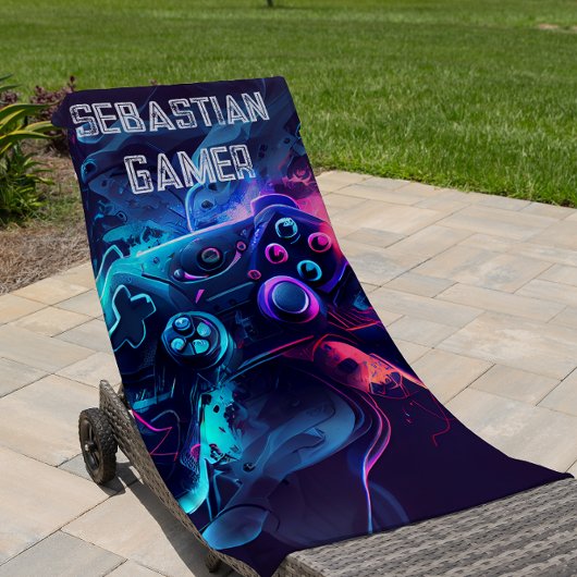 Moderne gamer kinder strandlaken