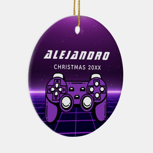Moderne gamer Paarse Futuristic Gaming Console-naa Keramisch Ornament (Rechts)