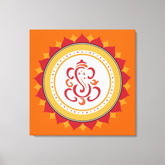 Moderne Ganesha Verpakte Canvas Muur Kunst (Voorkant)