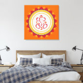 Moderne Ganesha Verpakte Canvas Muur Kunst Afdruk (Insitu (Slaapkamer))