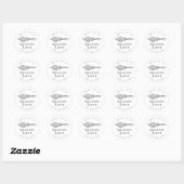 Moderne Garde Bakt met Liefde Ronde Sticker (Vel)