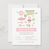 Moderne Garden Tools and Planten Birthday Party Kaart (Voorkant)