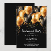 Moderne garnaal gouden zwarte ballonnen zwart kaart (Voorkant / Achterkant)