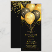 Moderne garnaal gouden zwarte ballonnen zwart kaart (Voorkant / Achterkant)