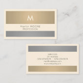 Moderne garnaal metalen goudstreep visitekaartje (Voorkant / Achterkant)