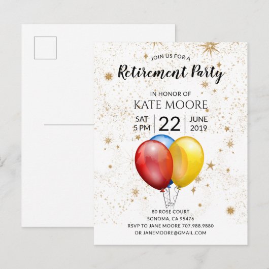 Moderne garnalenstallons Star Confetti Aankondigingskaart (Voorkant / Achterkant)