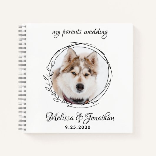 Moderne Gast Boek van de Aangepaste Foto Pet Weddi (Voorkant)