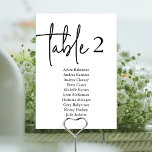 Moderne Gast Zittafel N, Bruiloft Diner Kaart<br><div class="desc">Wedding Dinner Guest Zittafel Grafiek Kaart,  Modern minimal thema Pas de tekst aan en / of verwijder en vul in met uw bruiloftsfeest kleur thema.</div>
