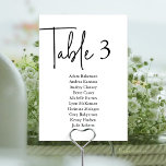 Moderne Gast Zittafel N, Bruiloft Diner Kaart<br><div class="desc">Wedding Dinner Guest Zittafel Grafiek Kaart,  Modern minimal thema Pas de tekst aan en / of verwijder en vul in met uw bruiloftsfeest kleur thema.</div>