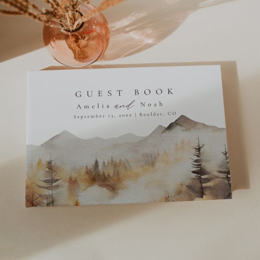 Moderne gastendoos voor bruiloft Rustige blokhut Gastenboek