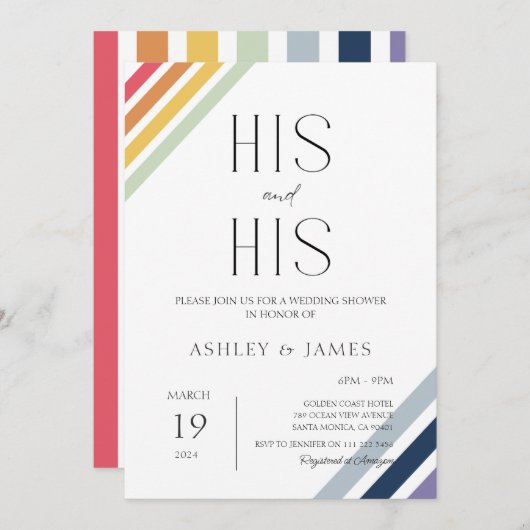 Moderne Gay Bruiloft Koppels Douche Zijn & Zijn LG Kaart (Voorkant / Achterkant)