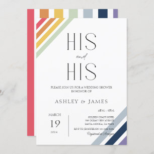 Moderne Gay Bruiloft Koppels Douche Zijn & Zijn LG Kaart