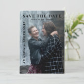Moderne Gay Koppel Foto Save the date Kaart (Staand voorkant)