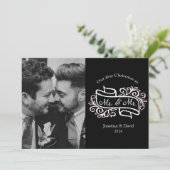 Moderne Gay Pas getrouwd Kerstfoto Groet Kaart (Staand voorkant)