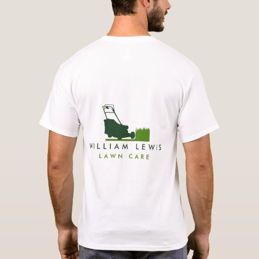 Moderne gazon zorg Eenvoudig landschap Dubbelzijdi T-shirt (Achterkant)