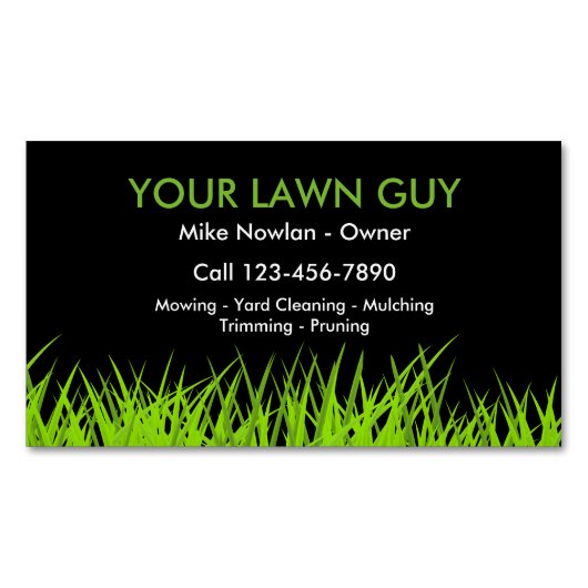 Moderne gazonservice Eenvoudige Visitekaartje magn Magnetisch Visitekaartje (Voorkant)