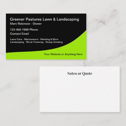 Moderne gazontuinarchitect gedurfde Visitekaartjes (Voorkant / Achterkant)