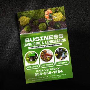 Moderne gazonverzorging en landschapsarchitectuur  flyer