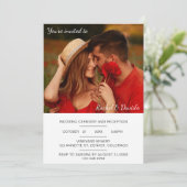 Moderne geanimeerde bruiloft met foto minimalist kaart (Staand voorkant)