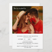 Moderne geanimeerde bruiloft met foto minimalist kaart (Voorkant / Achterkant)