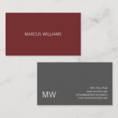 Moderne, geavanceerde / diepe rode grijs visitekaartje (Voorkant / Achterkant)