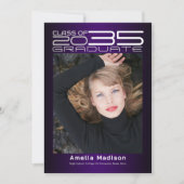 Moderne, geavanceerde Futuristische foto-Afstudere Aankondiging (Voorkant)