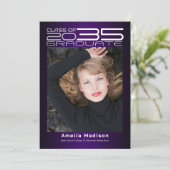 Moderne, geavanceerde Futuristische foto-Afstudere Aankondiging (Staand voorkant)