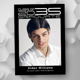 Moderne, geavanceerde Futuristische foto-Afstudere Aankondiging