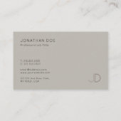 Moderne geavanceerde monogram Sjabloon Elegant Visitekaartje (Achterkant)