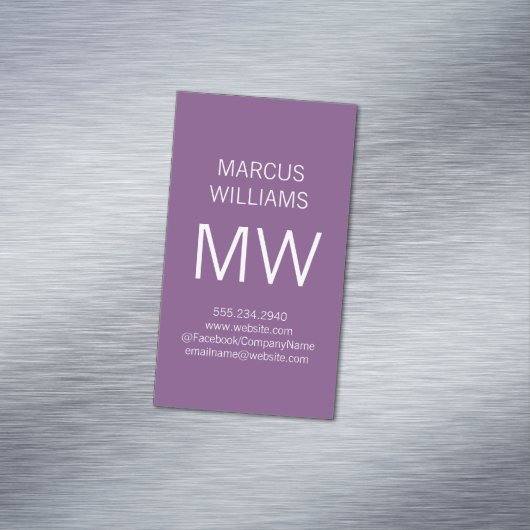 Moderne geavanceerde / Paarse Magnetisch Visitekaartje (Voorbeeld)