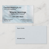 Moderne geavanceerde professionele HVAC Visitekaartje (Voorkant / Achterkant)
