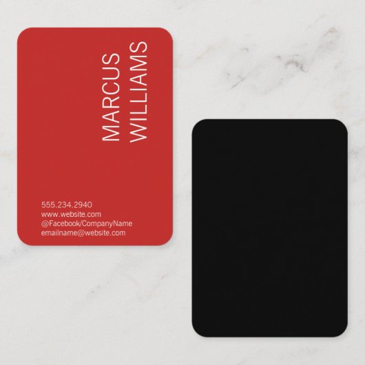 Moderne geavanceerde / rode / zwarte visitekaartje (Voorkant / Achterkant)