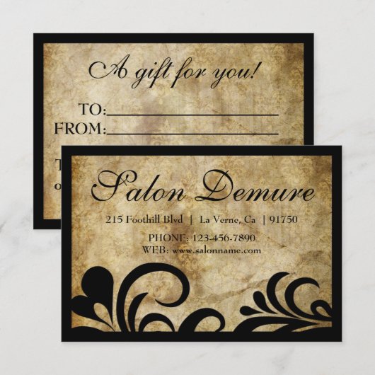 Moderne, geavanceerde Salon Cadeaubonnen (Voorkant / Achterkant)