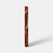 Moderne gebarsten goud rode Stylist iPhone Hoesje (Linkerkant)