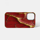 Moderne gebarsten goud rode Stylist iPhone Hoesje (Achterkant horizontaal)