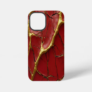 Moderne gebarsten goud rode Stylist iPhone 12 Mini Hoesje