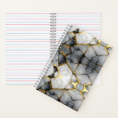 Moderne gebarsten goud wit & zwart marmer notitieboek (Binnen)