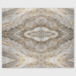 Moderne gebarsten goud witte marmer cadeaupapier