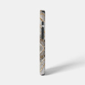 Moderne gebarsten goud witte marmer iPhone hoesje (Linkerkant)