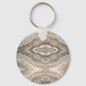 Moderne gebarsten goud witte marmer sleutelhanger (Achterkant)