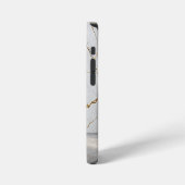Moderne gebarsten goud witte marmer stylist iPhone hoesje (Linkerkant)