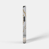 Moderne gebarsten goud witte marmer stylist iPhone hoesje (Rechterkant)