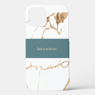 Moderne Gebarsten Goud Witte Stylist Professioneel iPhone 12 Hoesje