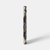Moderne gebarsten goud witte & zwarte marmer iPhone hoesje (Linkerkant)