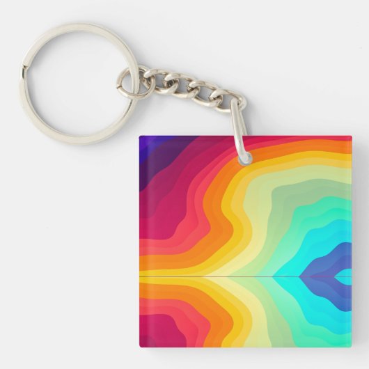 Moderne gebarsten kleurrijke Stylist Sleutelhanger (voorkant)